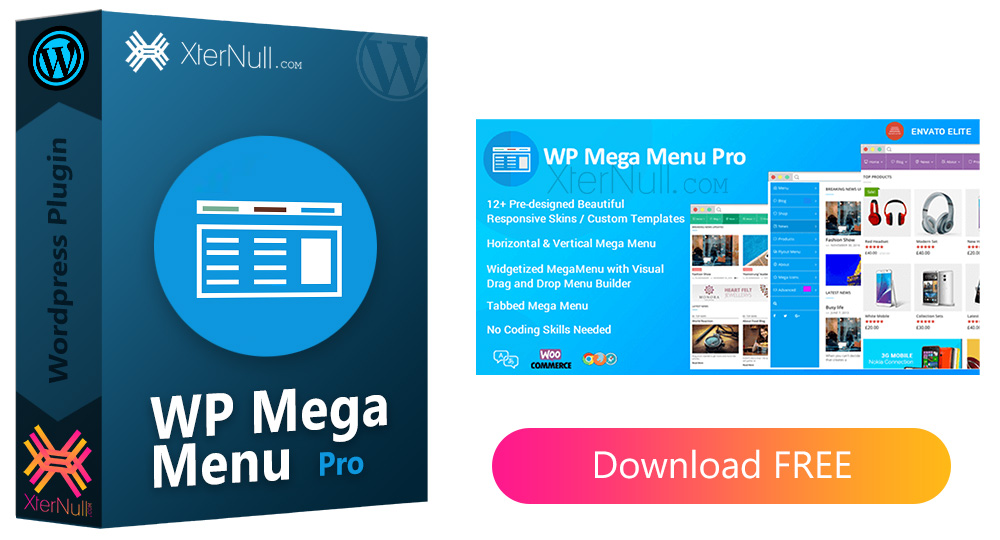 WP Mega Menu Pro Plugin  v2.1.6 (Responsive Mega Menu) [Nulled]