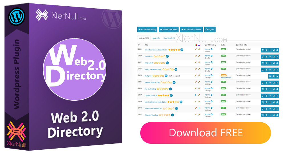 Web 2.0 Directory v2.7.7 Plugin [Nulled]