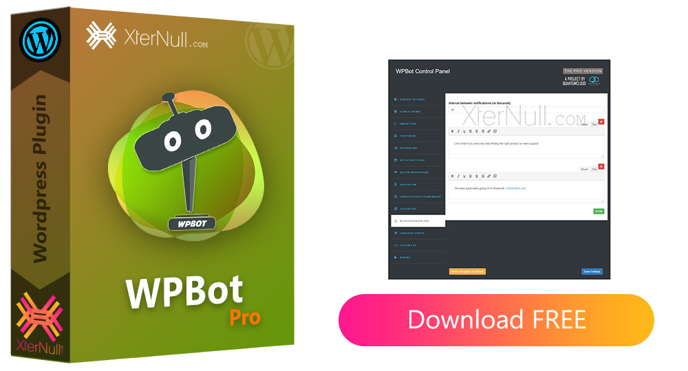 WPBot Pro v10.9.3 Plugin [Nulled] (Wordpress Chatbot)